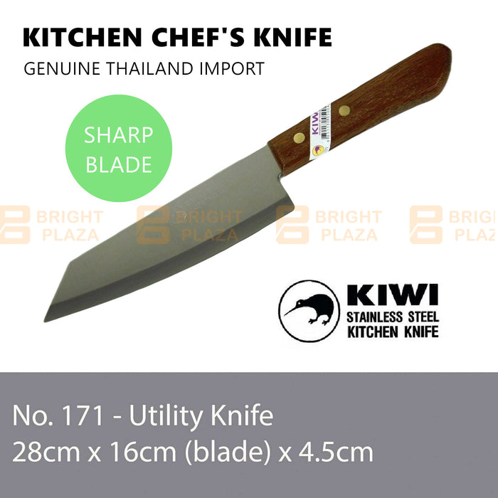 KIWI Knife Stainless Steel Blade Kitchen Chef Knives Cook Cleaver Wood No. 171