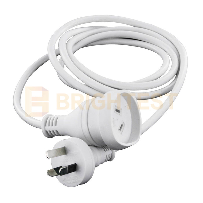 3M/5M/7M/10M Mains Power Extension Cord Lead Aus 3-Pin Plug 240V White Cable