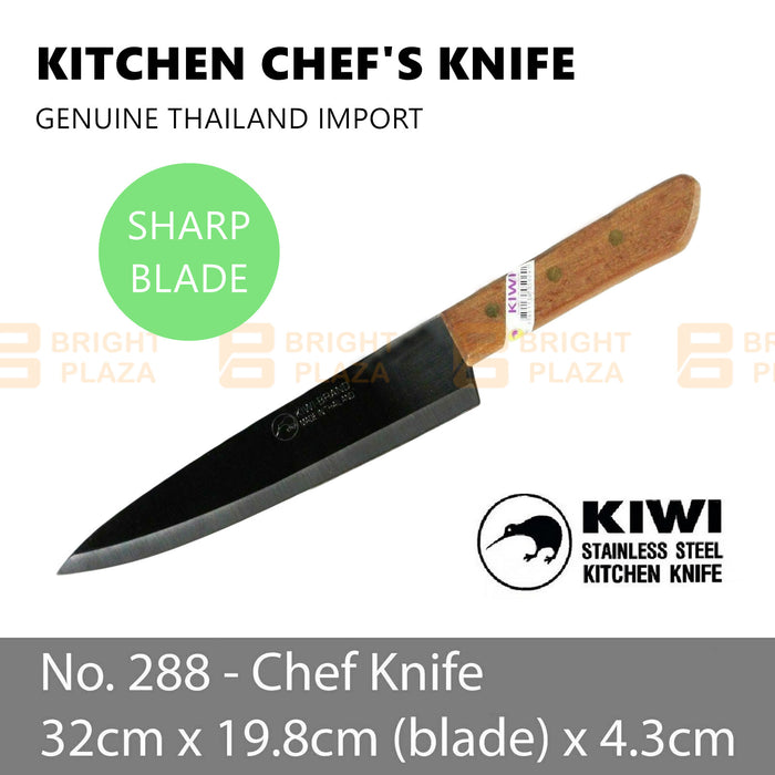 KIWI Knife Stainless Steel Blade Kitchen Chef Knives Cook Cleaver Wood No. 288
