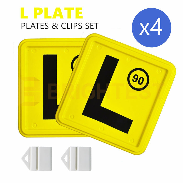 4 x Plastic L Plate Clips Holder Set Car Number License NSW Red Green P Speed Limit