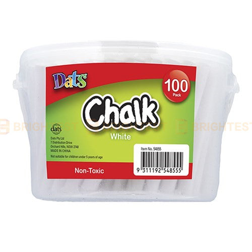 100pcs Coloured or White Chalk Sticks Classic Craft Kids Art School Blackboard Bucket