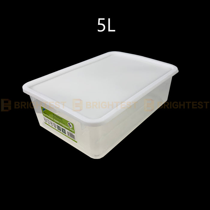 2 x Plastic Food Storage Box Flat Wide Container Lunch Tub Multi-Purpose with Lid