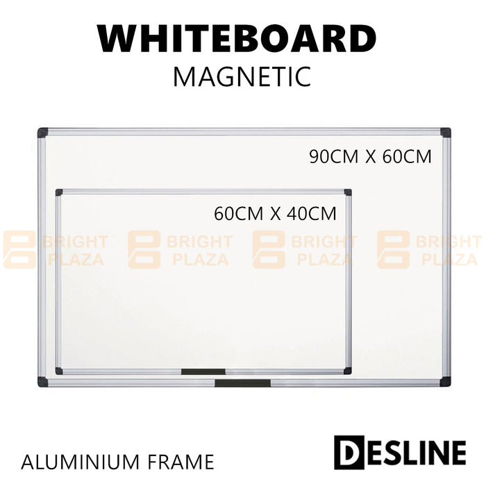 Magnetic Whiteboard Home Office Board Aluminium Frame Wall Message White