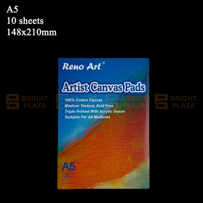 Canvas Pad A3 A4 A5 100% Cotton 10 Sheets Sketching Drawing Painting Artist Art Pads