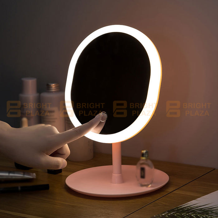Rechargeable LED Light Cosmetic Makeup Mirror USB Touch Screen Home Desk Vanity