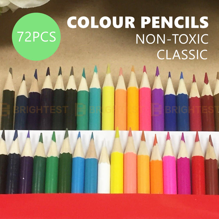 72 x Colouring Colour Pencils Set Art Supplies Sketch Draw Drawing Coloured Kids