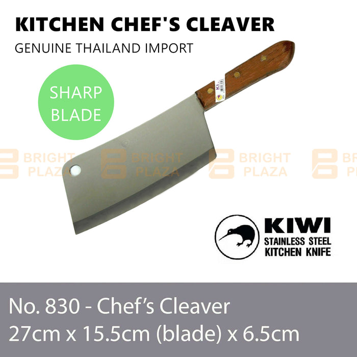 KIWI Knife Stainless Steel Blade Kitchen Chef Knives Cook Cleaver Wood No. 830