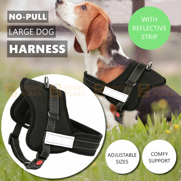 Reflective Adjustable Pet Puppy Dog Harness Support Padded Heavy Duty No Pull