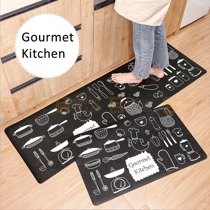Non-Slip Home Floor Kitchen Mat Carpet Rug Waterproof Anti-Oil PVC Door Bathroom