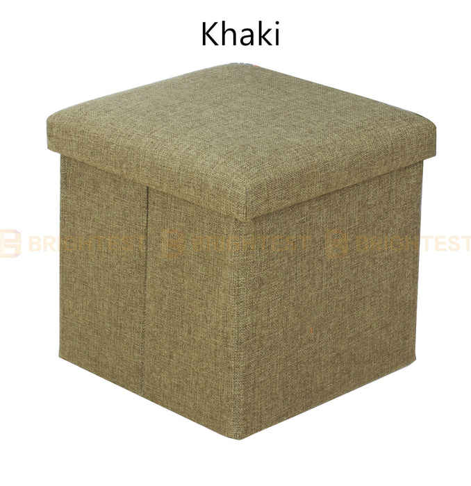 Folding Ottoman Storage Cube Footstool Stool Blanket Box Pouf Seat Bench Linen