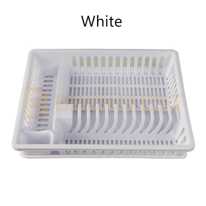 Plastic Dish Rack Plate Drying Cutlery Holder Drainer Dishrack Tray Set Dryer Racks