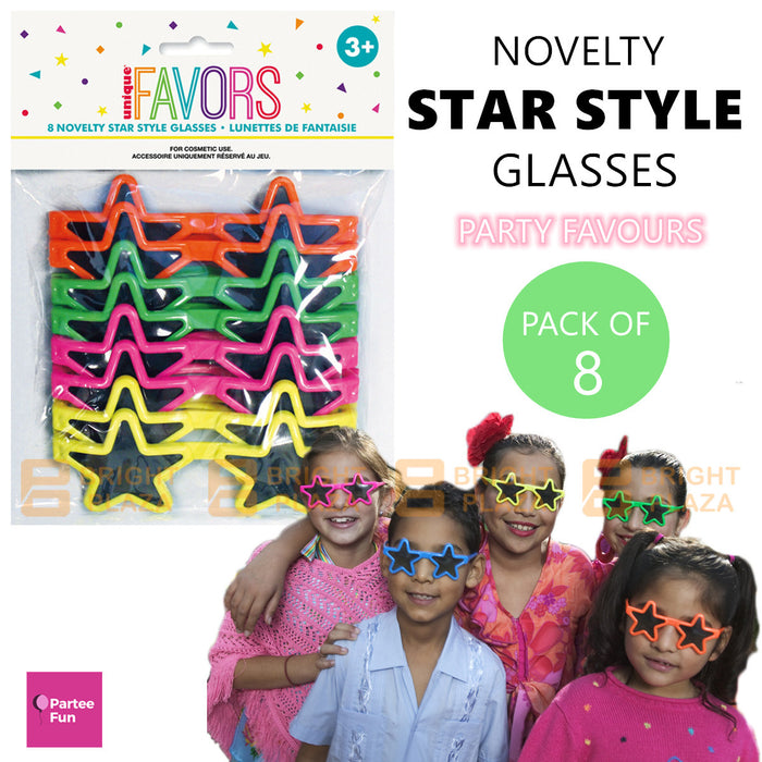 8pk Kids Star Shape Style Sunglasses Glasses Dress Up Costume Party Loot Bags Favours