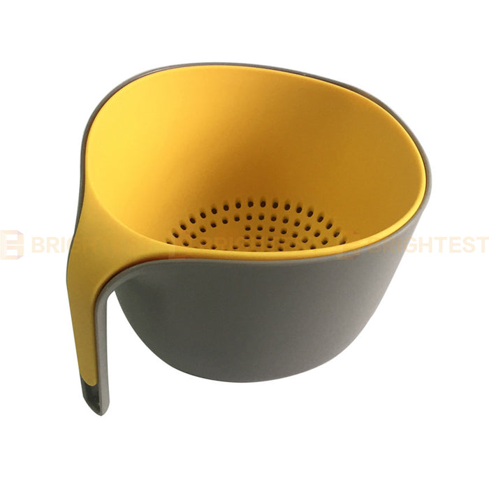 2pc Colander and Mixing Bowl Set Large Kitchen Strainer Jug Salad Bowl Handle