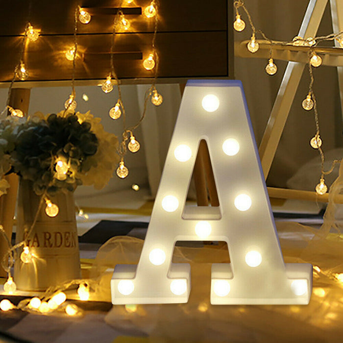 LED Light Up Alphabet Letter Number Lights Standing Hanging Wedding Party Light A-Z