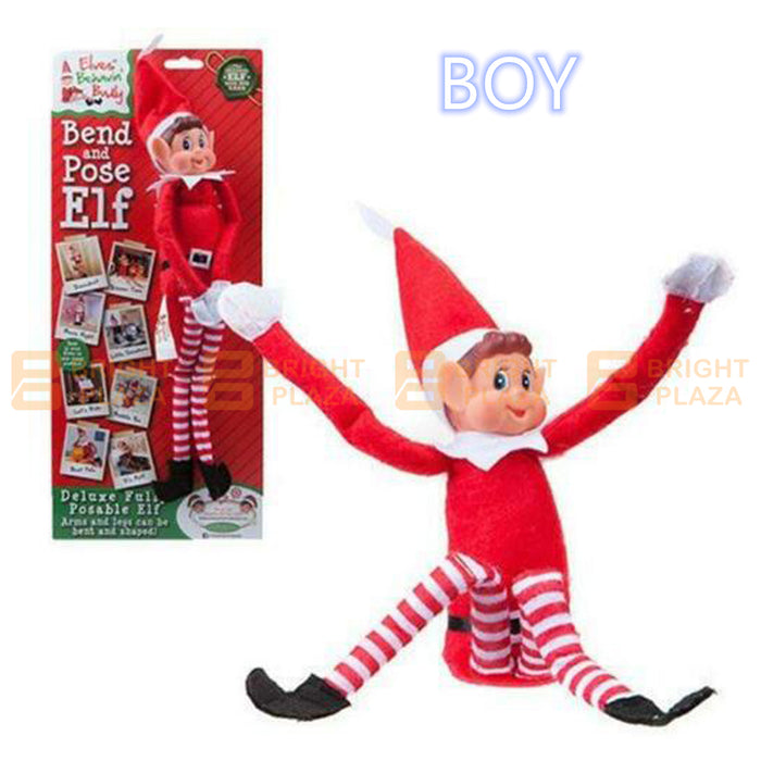 30cm Bend Pose Bendable Elf Vinyl Face Hook Loop Hands Elves Behaving Badly Red