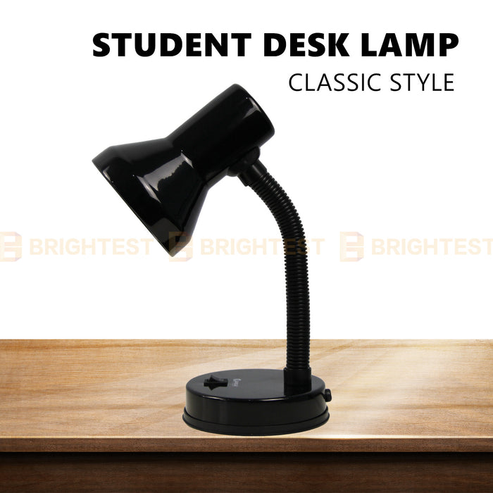 Desk Lamp Adjustable Flexible Neck Table Work Student Study Light Bedroom Black