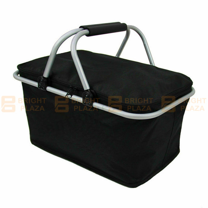 Collapsible Foldable Outdoor Picnic Basket Insulated Cooler Bag Carry Tote Travel Camp