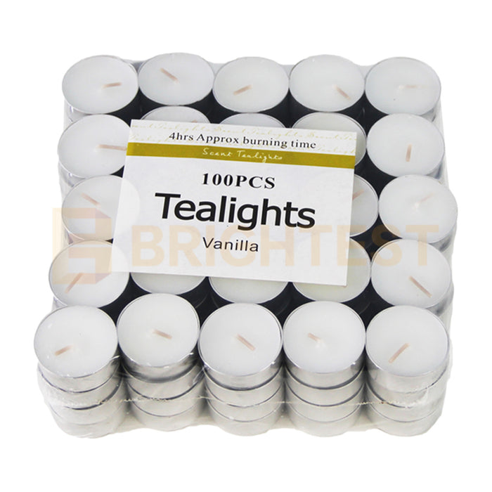 100pcs Scented Tealights Tea Light Candles Bulk 4 Hours Burn Home Scent Wedding