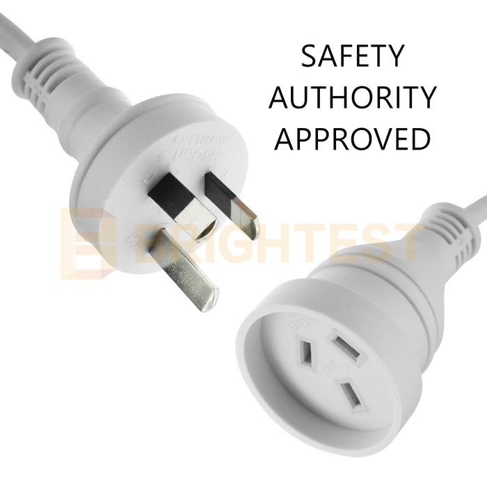 3M/5M/7M/10M Mains Power Extension Cord Lead Aus 3-Pin Plug 240V White Cable