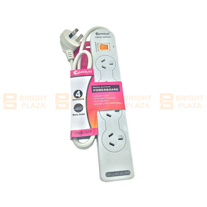 4/6 Way Outlet Power Board Powerboard Sockets With Master Switch Power Point