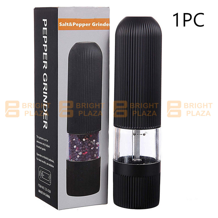 Electric Salt & Pepper Grinder Mill Shakers One Touch Push Button LED Light Battery