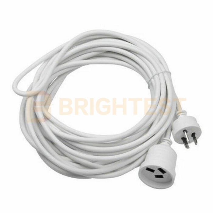 3M/5M/7M/10M Mains Power Extension Cord Lead Aus 3-Pin Plug 240V White Cable