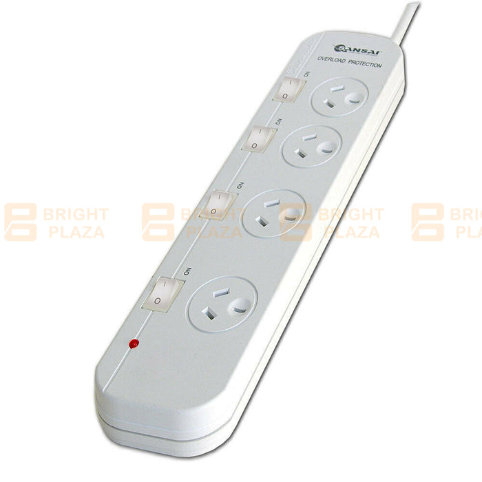 4/6 Way Outlet Power Board Powerboard Sockets With Individual Switch Power Point
