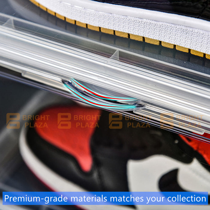 8PCS Premium Sneaker Display Shoe Box Storage Case Clear Plastic Boxes Stackable