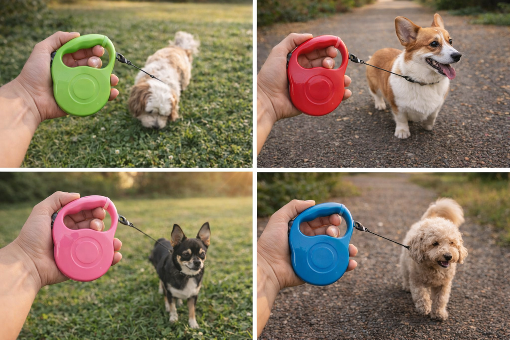 2x Retractable Dog Leash 3M Long | Heavy Duty | Small–Medium Dogs | Random Colour