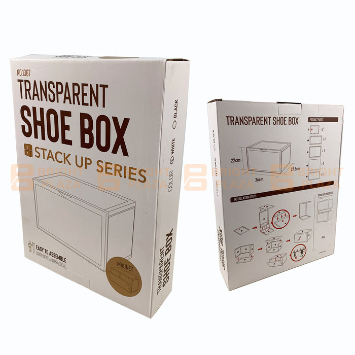 8PCS Premium Sneaker Display Shoe Box Storage Case Clear Plastic Boxes Stackable