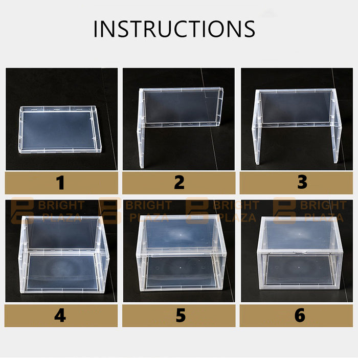 8PCS Premium Sneaker Display Shoe Box Storage Case Clear Plastic Boxes Stackable