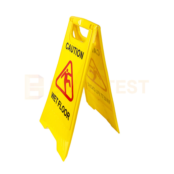 Wet Floor Safety Sign Caution Slippery Cleaning Hazard Warning Yellow Frame Work