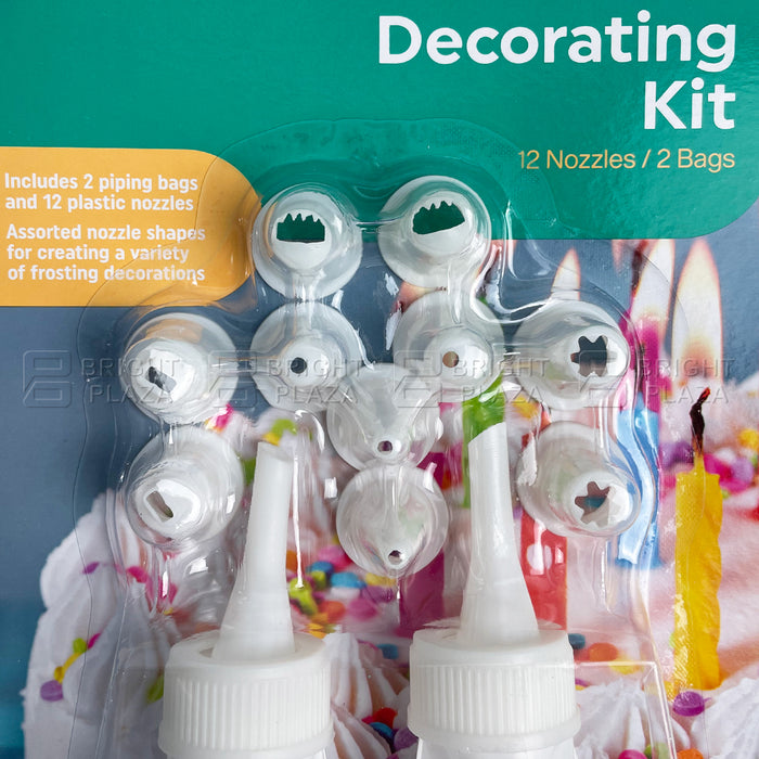 14pcs DIY Cake Decorating Kit Set Piping Bag Tips Pastry Icing Nozzles Baking Plastic