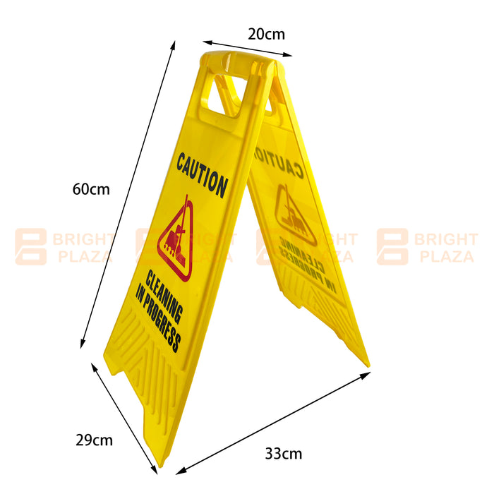 Cleaning in Progress Safety Sign Caution Slippery Hazard Warning Wet Floor Yellow