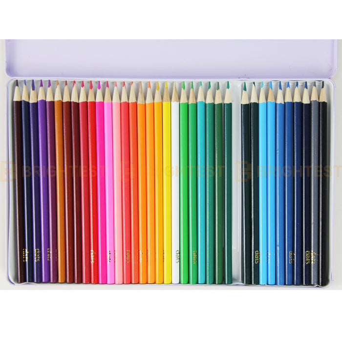 36pcs Colouring Colour Pencils Set Art Supplies Metal Tin Case Sketch Draw Coloured