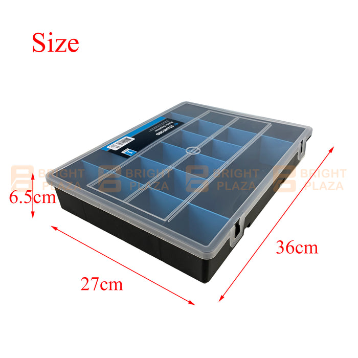 Plastic Organiser Box with Dividers Storage Case Container For Screws Parts Jewellery