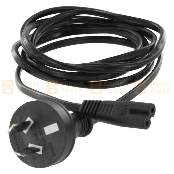 2 Pin Core Figure 8 IEC-C7 Power Lead AC Power Cord Cable Australian Mains Plug Slim