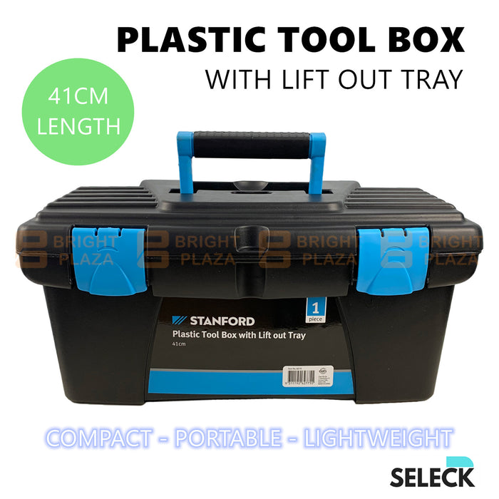 Portable Plastic Tool Box Toolbox DIY Parts Tools Box Container Storage Case Tray 41cm