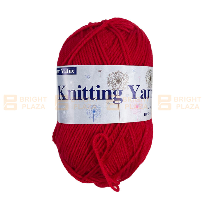 5 x 100g Knitting Yarn Super Soft Acrylic Wool 4 Ply Solid Multi Colour Craft Ball Knit