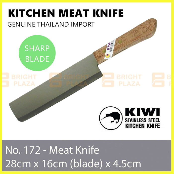 KIWI Knife Stainless Steel Blade Kitchen Chef Knives Cook Cleaver Wood No. 172
