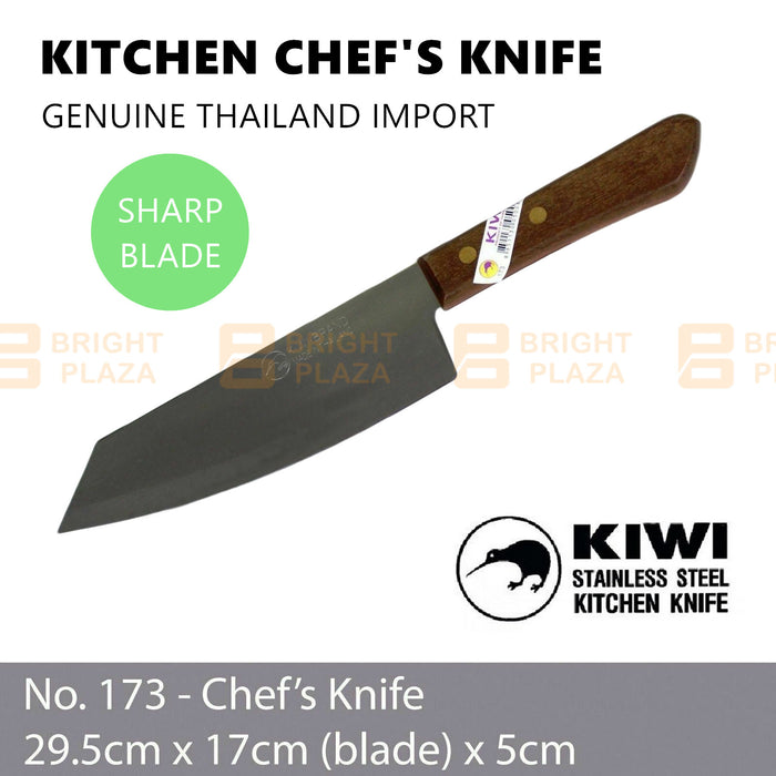 KIWI Knife Stainless Steel Blade Kitchen Chef Knives Cook Cleaver Wood No. 173