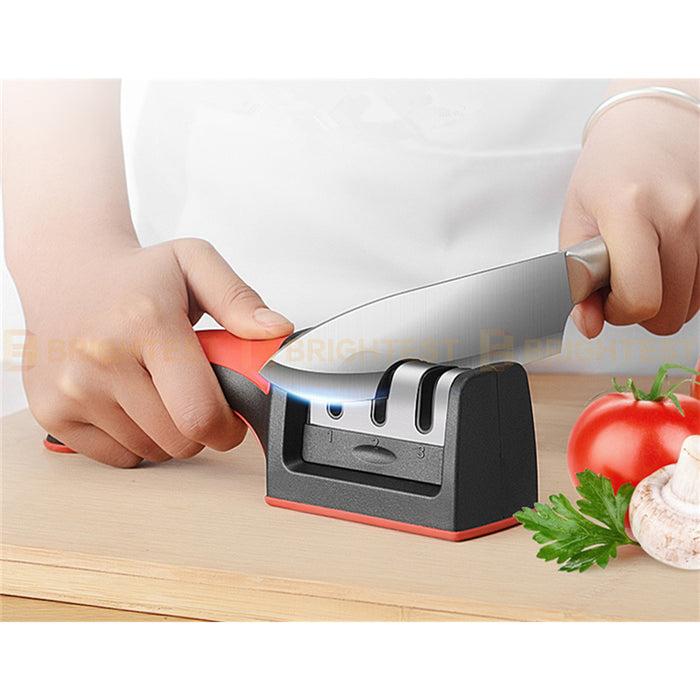 3 Step Knife Sharpener with Grip Handle Kitchen Tools Knives Sharpening Stone