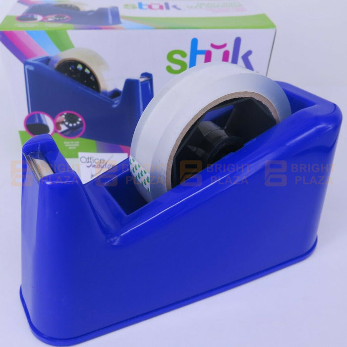 Heavy Duty Sticky Tape Dispenser Holder With Clear Tape Roll Packaging Office Desk