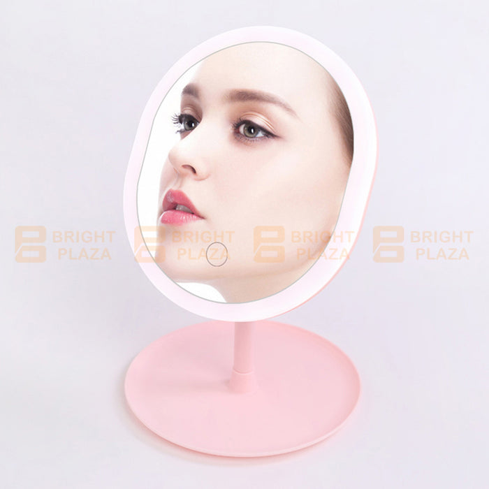 Rechargeable LED Light Cosmetic Makeup Mirror USB Touch Screen Home Desk Vanity