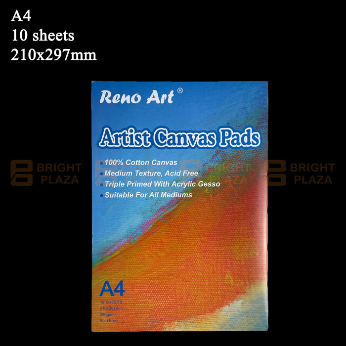 Canvas Pad A3 A4 A5 100% Cotton 10 Sheets Sketching Drawing Painting Artist Art Pads