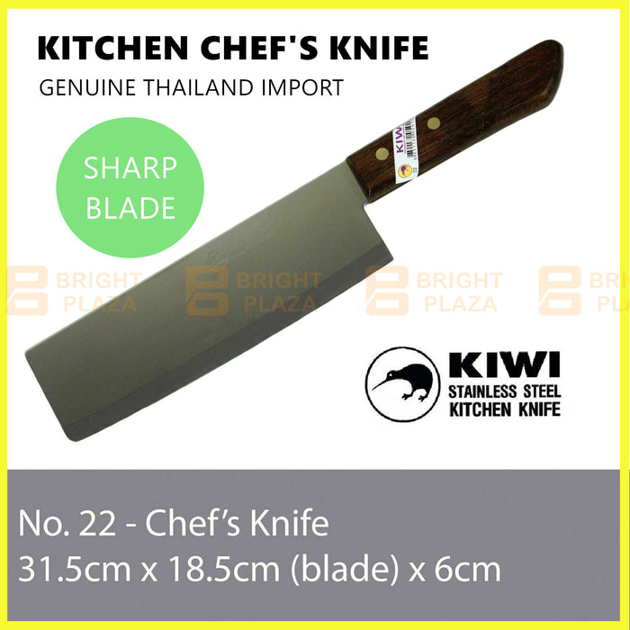 KIWI Knife Stainless Steel Blade Kitchen Chef Knives Cook Cleaver Wood No. 22