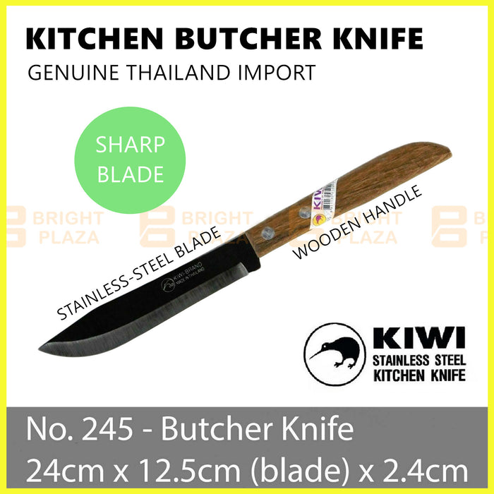 KIWI Knife Stainless Steel Blade Kitchen Chef Knives Cook Cleaver Wood No. 245