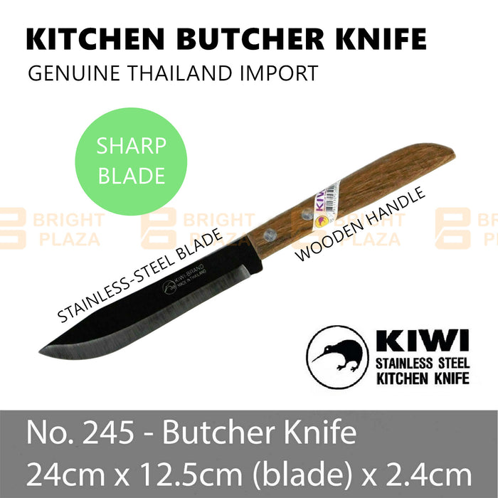KIWI Knife Stainless Steel Blade Kitchen Chef Knives Cook Cleaver Wood No. 245