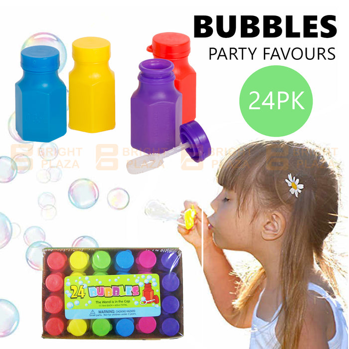 24 x Mini Bottles Party Bubbles Kids Birthday Party Christmas Favours Treat Bag