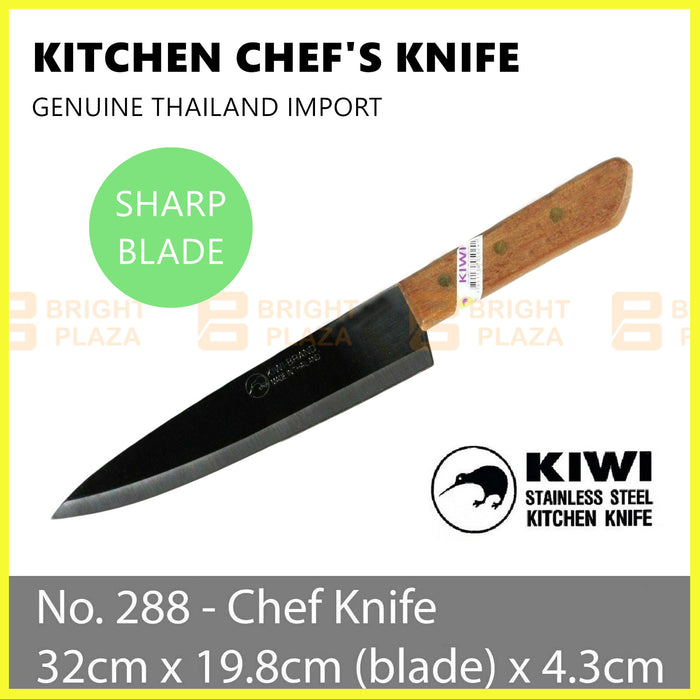 KIWI Knife Stainless Steel Blade Kitchen Chef Knives Cook Cleaver Wood No. 288